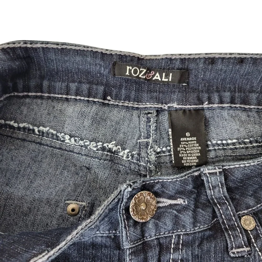Roz & Ali Embroidered Pocket Straight Leg Jeans - Picture 3 of 4